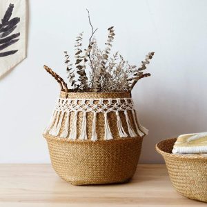 Seagrass White Basket For Decoration Basket Woven